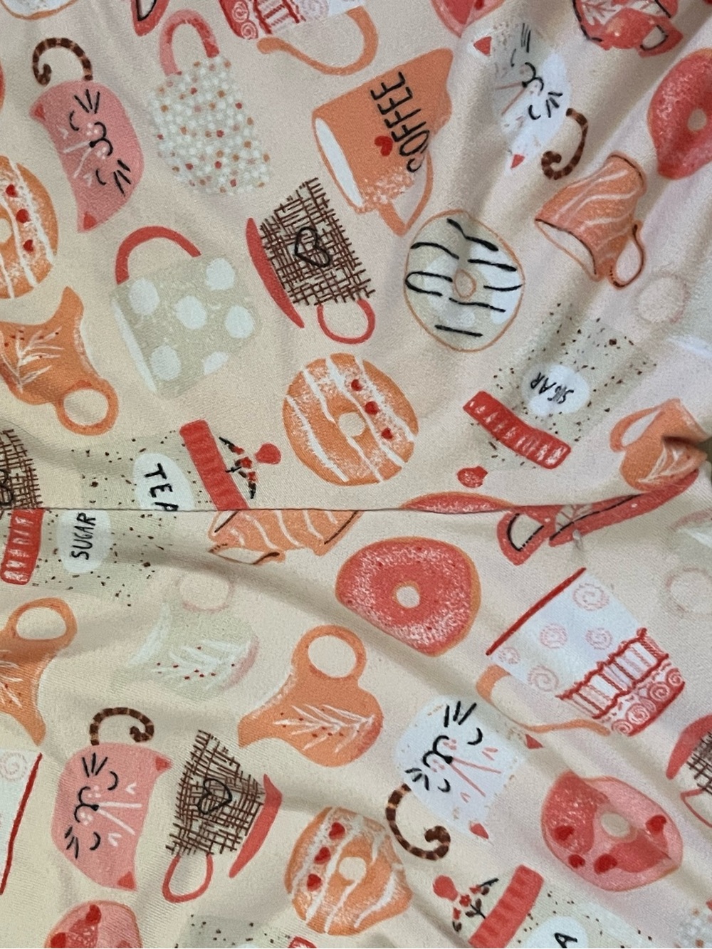 Cuddl Duds Cats, Coffee Donuts Long Sleeve Pajama Set - Picture 11 of 11
